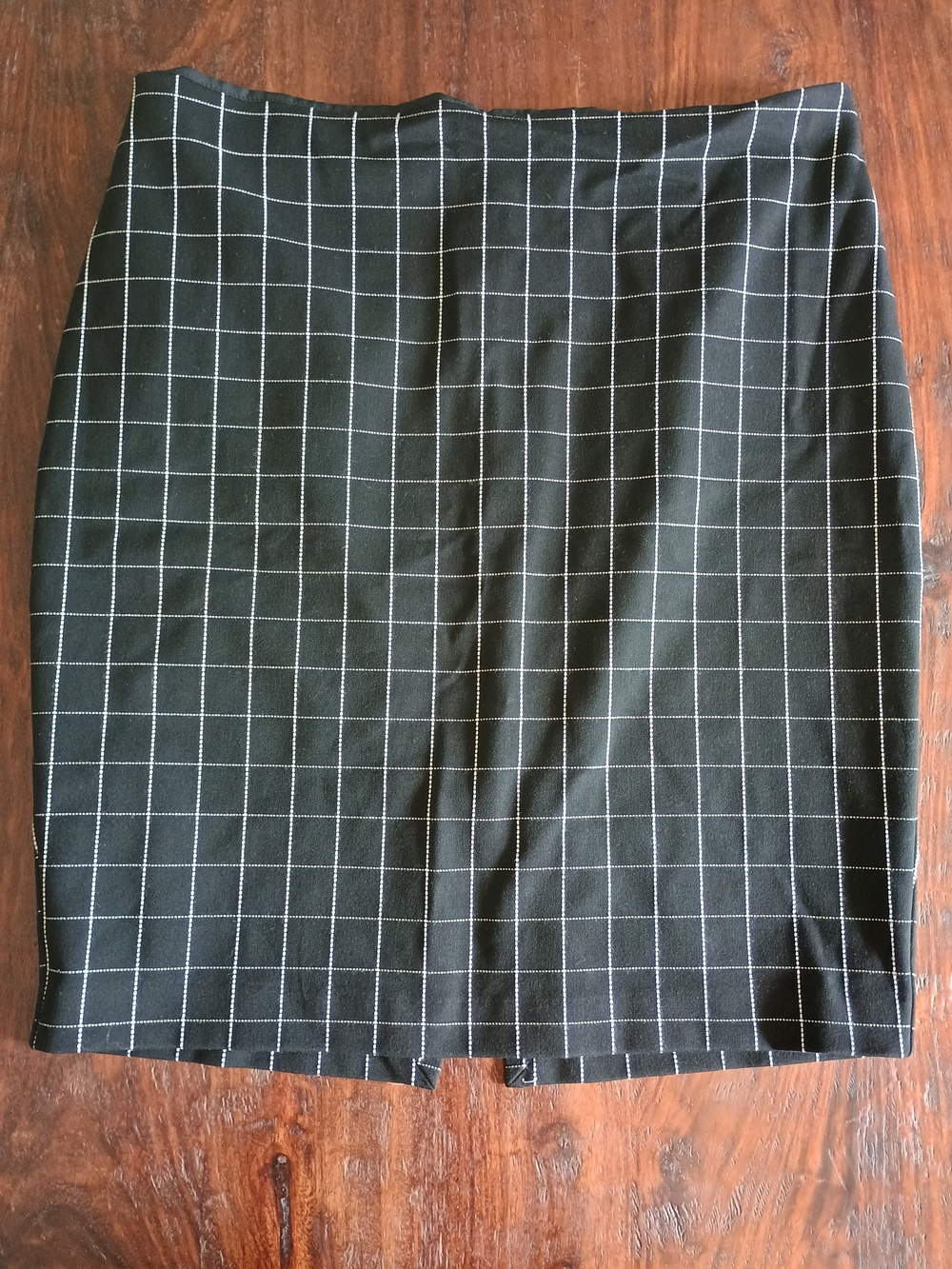 Express Black Windowpane Pencil Skirt, 14